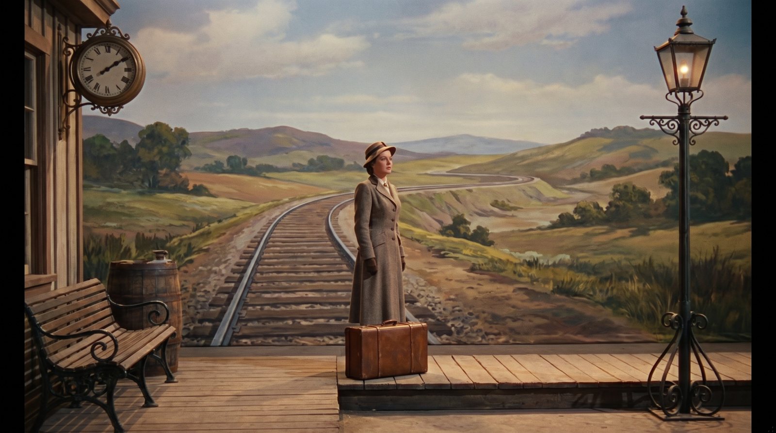 The platform scene in the Painted Backlot look